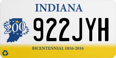 IN license plate 922JYH