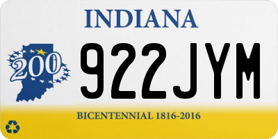 IN license plate 922JYM