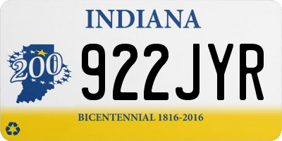 IN license plate 922JYR
