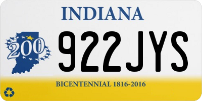 IN license plate 922JYS
