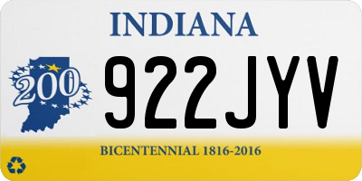 IN license plate 922JYV