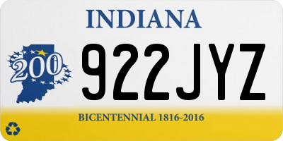 IN license plate 922JYZ