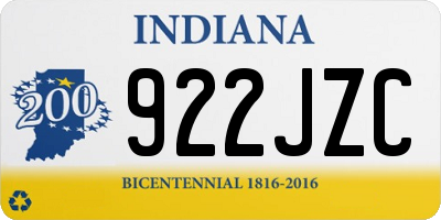 IN license plate 922JZC