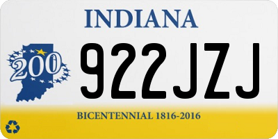 IN license plate 922JZJ
