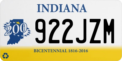 IN license plate 922JZM