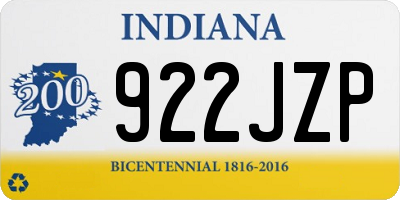 IN license plate 922JZP