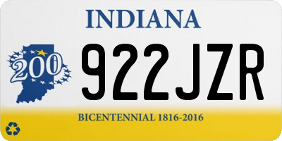IN license plate 922JZR