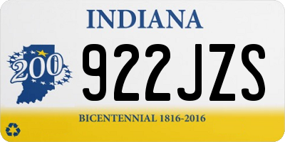 IN license plate 922JZS