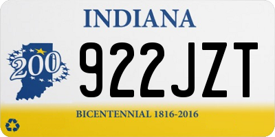 IN license plate 922JZT