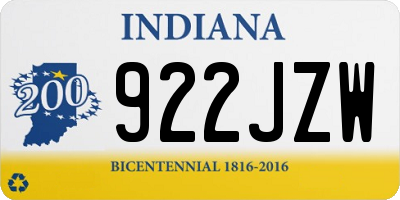 IN license plate 922JZW