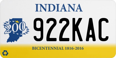 IN license plate 922KAC