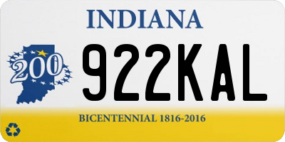 IN license plate 922KAL