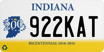 IN license plate 922KAT