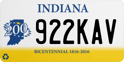 IN license plate 922KAV