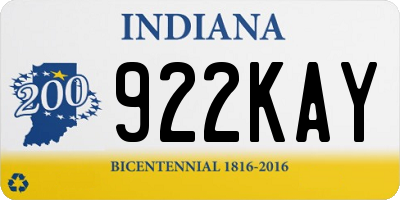 IN license plate 922KAY