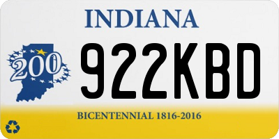 IN license plate 922KBD