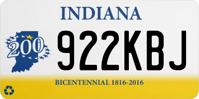 IN license plate 922KBJ