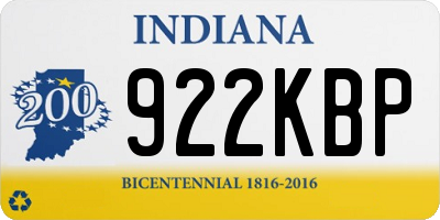 IN license plate 922KBP