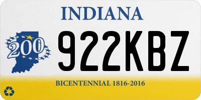 IN license plate 922KBZ