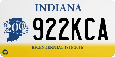 IN license plate 922KCA