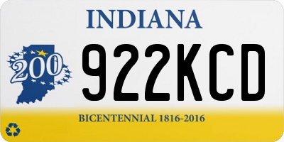 IN license plate 922KCD