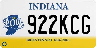 IN license plate 922KCG