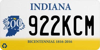 IN license plate 922KCM