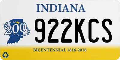 IN license plate 922KCS
