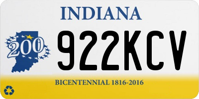 IN license plate 922KCV