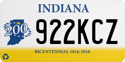 IN license plate 922KCZ
