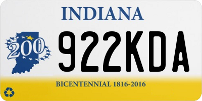 IN license plate 922KDA