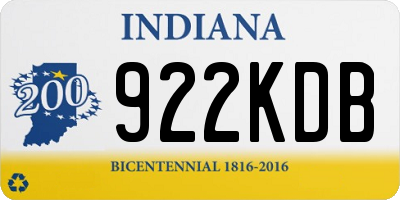 IN license plate 922KDB