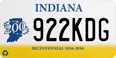 IN license plate 922KDG