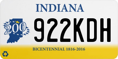 IN license plate 922KDH