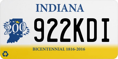 IN license plate 922KDI