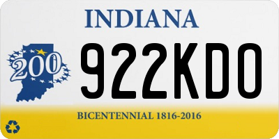 IN license plate 922KDO