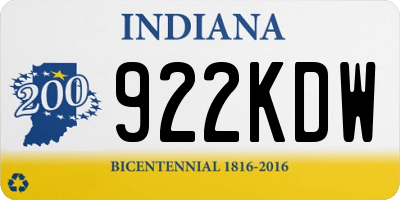 IN license plate 922KDW