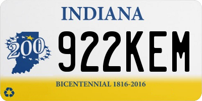 IN license plate 922KEM