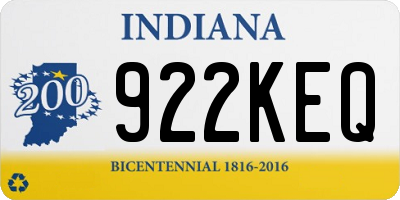 IN license plate 922KEQ