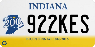 IN license plate 922KES