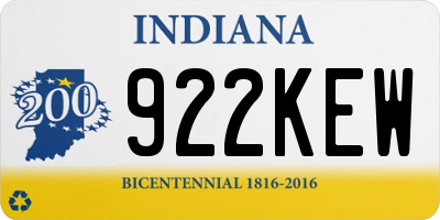 IN license plate 922KEW