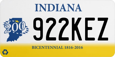 IN license plate 922KEZ