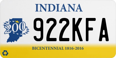 IN license plate 922KFA