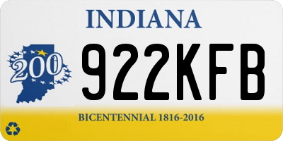IN license plate 922KFB