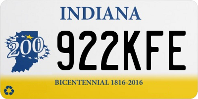 IN license plate 922KFE