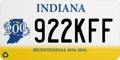 IN license plate 922KFF