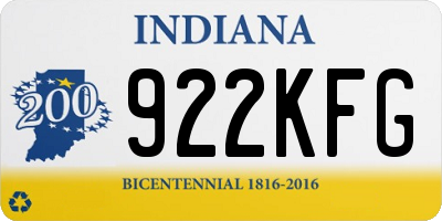 IN license plate 922KFG