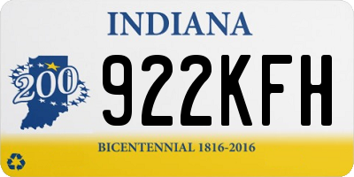 IN license plate 922KFH