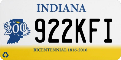 IN license plate 922KFI