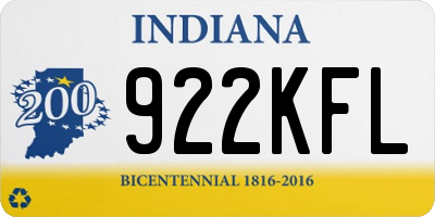 IN license plate 922KFL